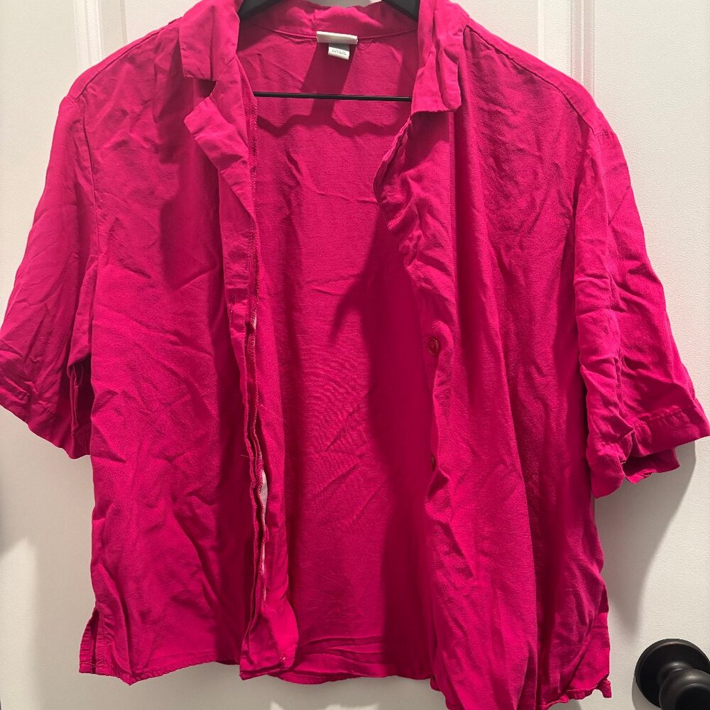 HOT PINK Button Up